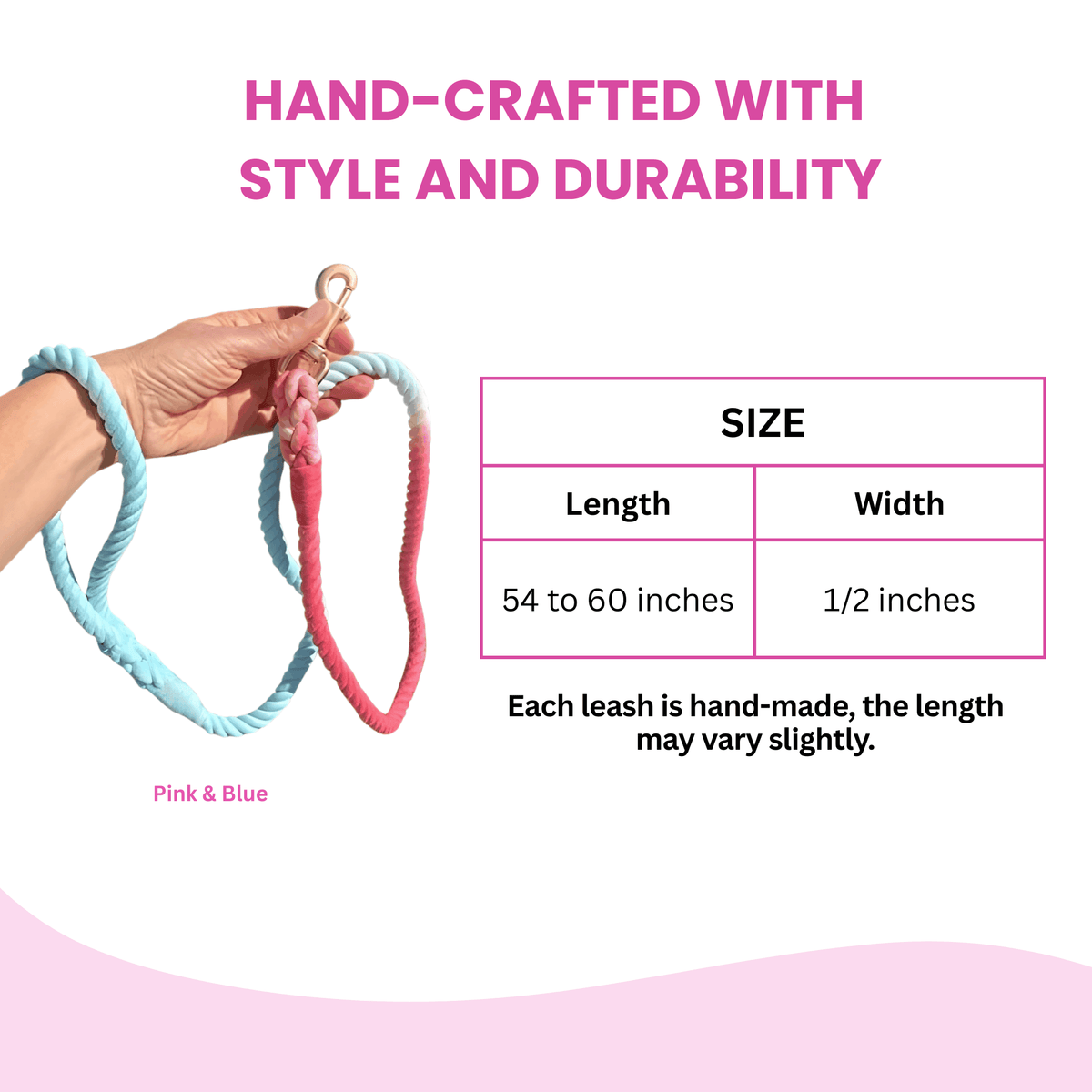 Glow Pups: Pink and Blue Tie Dye Dog Leash