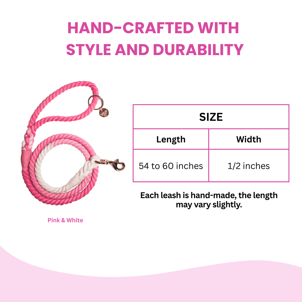 Glow Pups: Pink and White Tie Dye Dog Leash