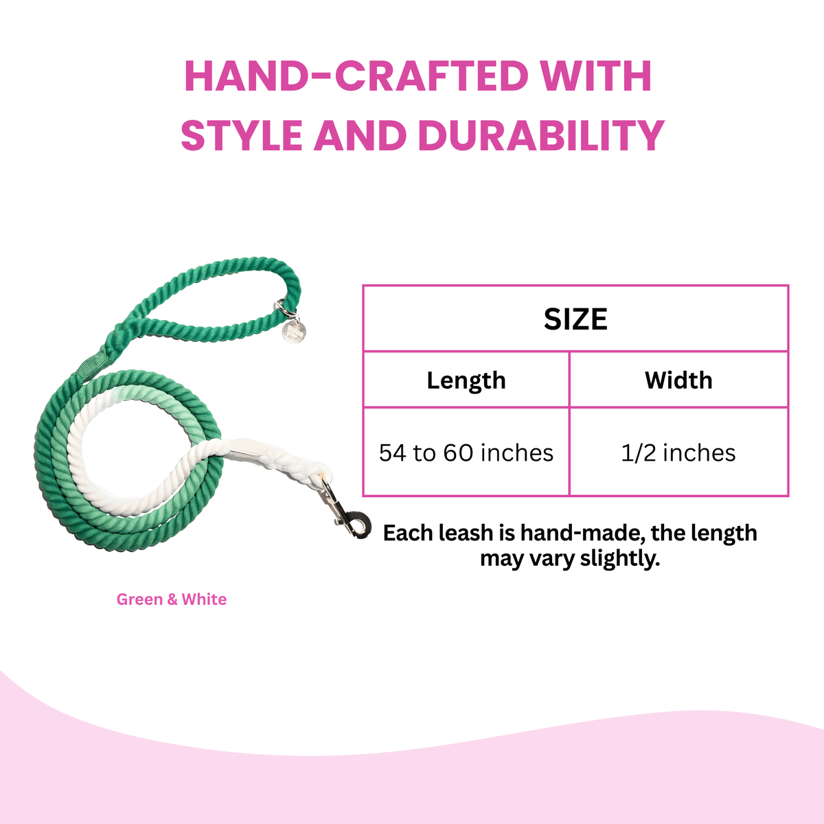 Glow Pups: Green and White Tie Dye Dog Leash