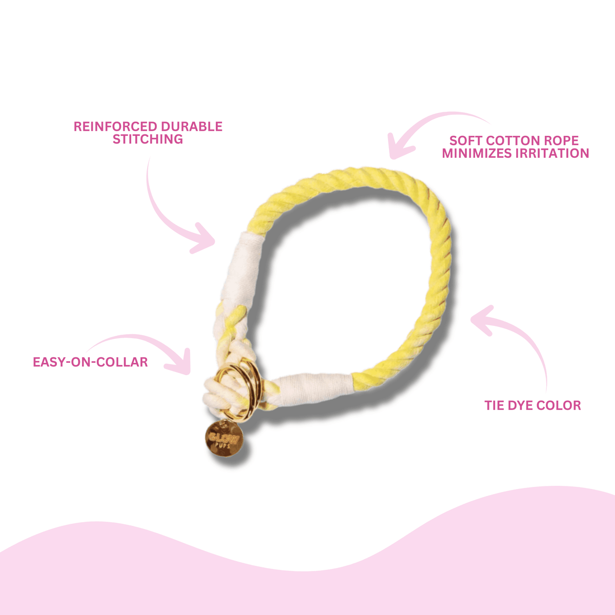 Glow Pups: Sunshine Yellow Tie Dye Slip Dog Collar