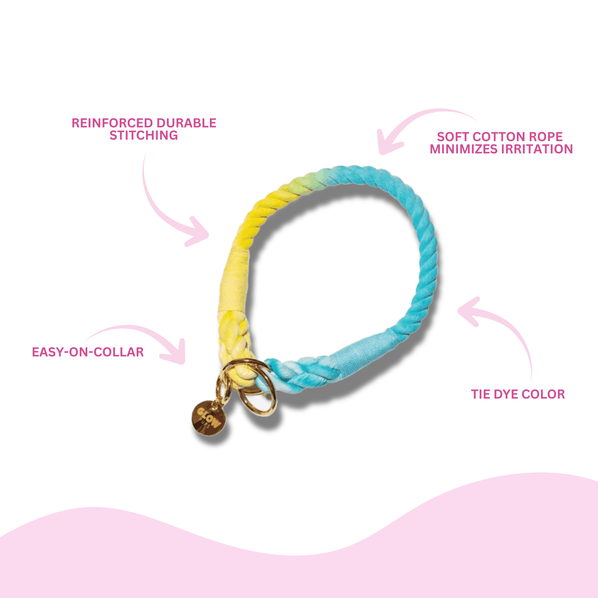 Glow Pups: Sunshine Waves Tie Dye Slip Dog Collar