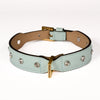 Leather Dog Collar in Cloud - Swarovski, Made in Italy