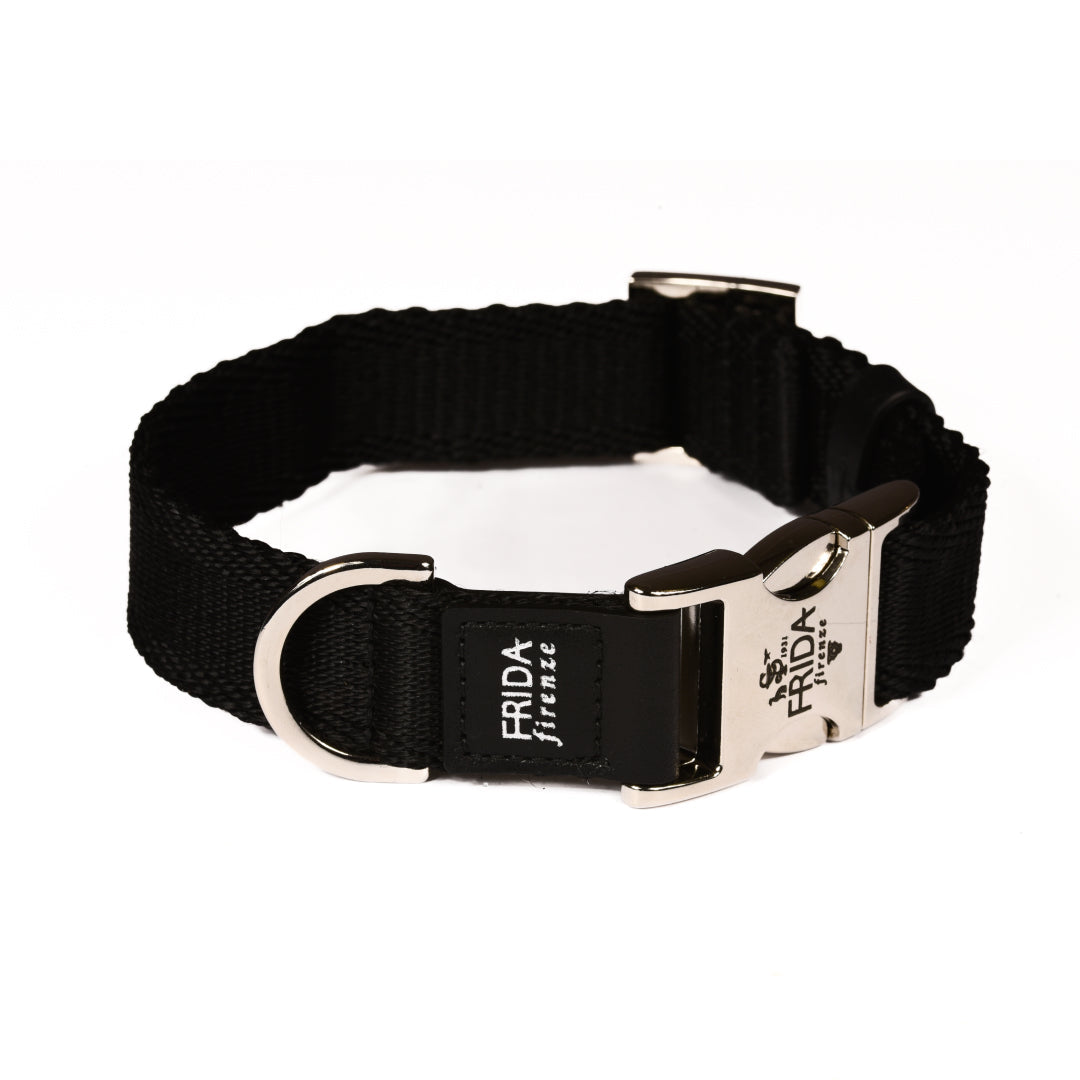 Ribbon Dog Collar in Black, Made in Italy
