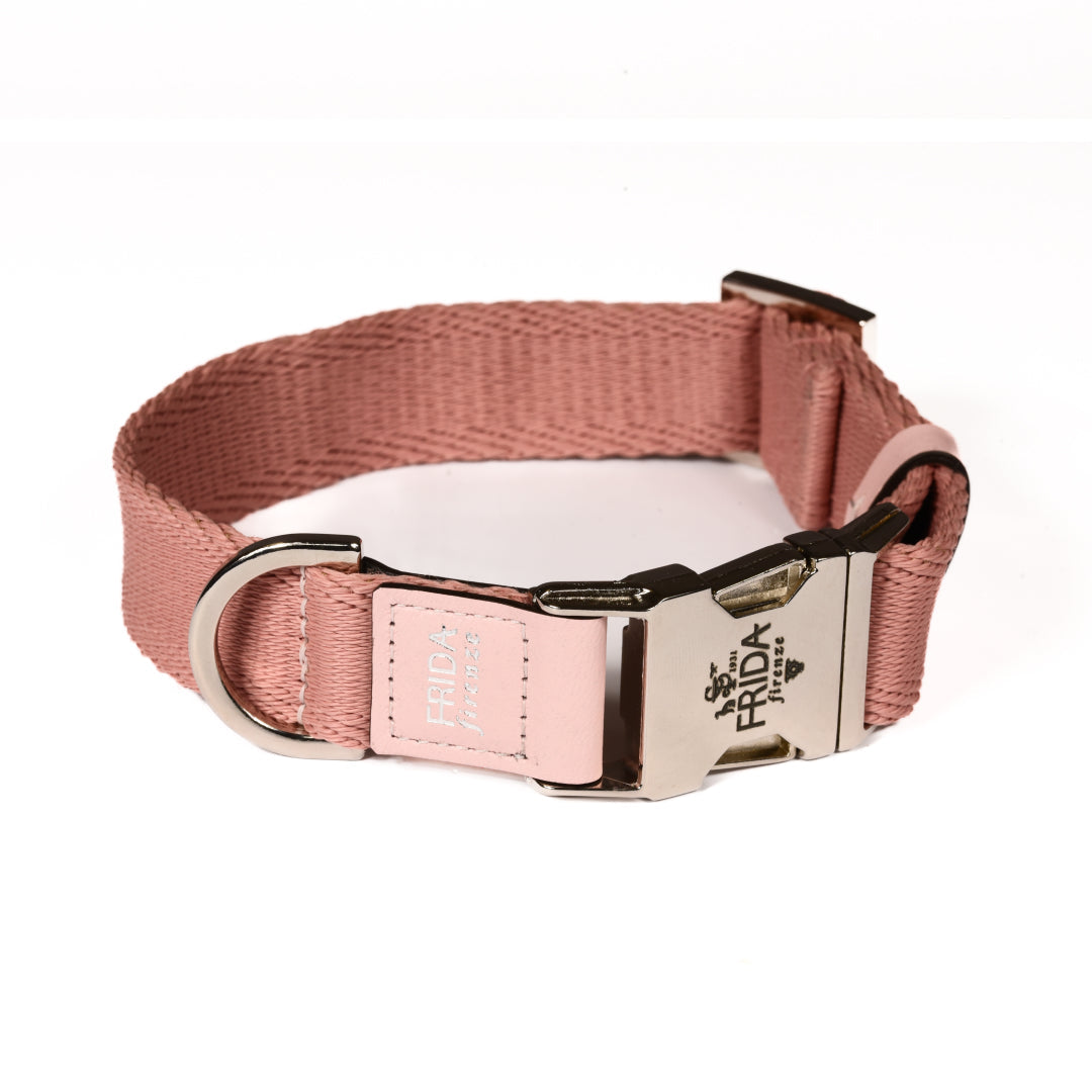 Ribbon Dog Collar in Pink, Made in Italy