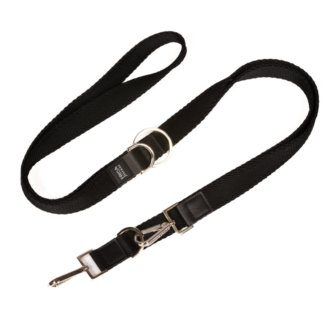 Ribbon Dog Leash in Black, Made in Italy
