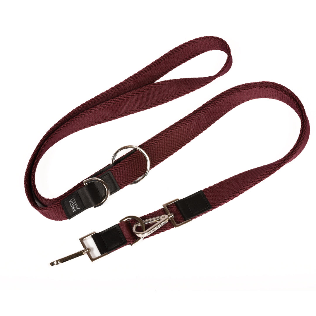 Ribbon Dog Leash in Wine, Made in Italy
