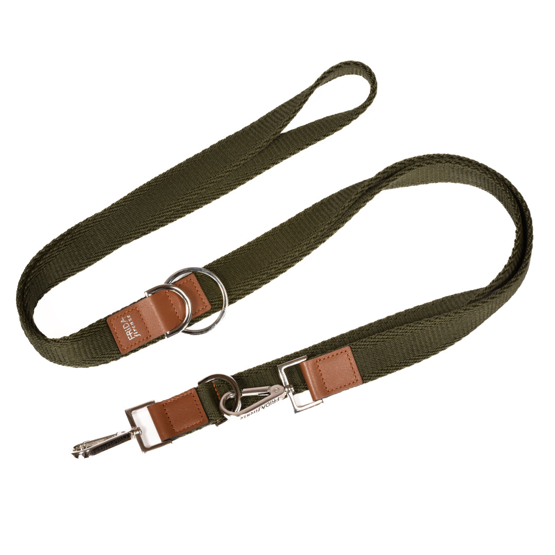 Ribbon Dog Leash in Military, Made in Italy