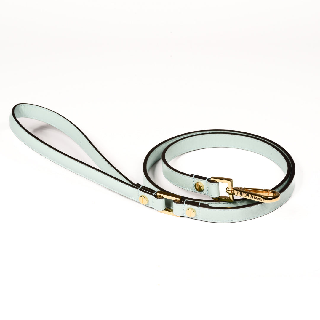 Leather Dog Leash in Cloud - Classic, Made in Italy