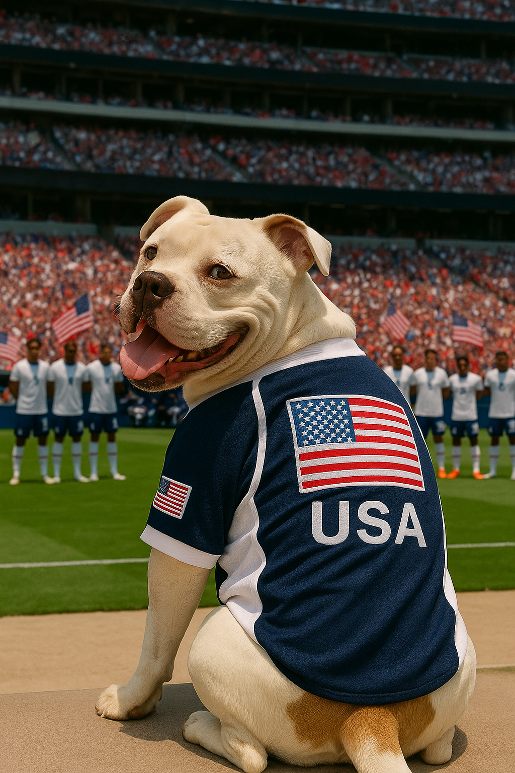 Parisian Pet Team USA Dog T-Shirt-Red, White, & Blue
