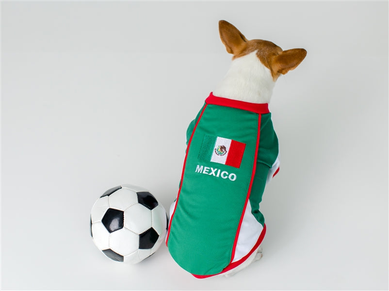 Parisian Pet Team Mexico Dog & Cat T-Shirt  Patriotic Dog Shirt, Perfect for Soccer Fans  Red, White, Green