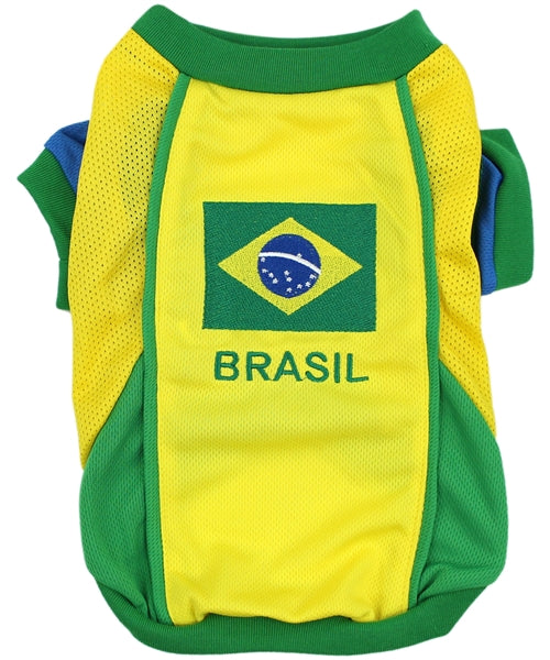 Parisian Pet Team Brazil Dog T-Shirt-Yellow Green