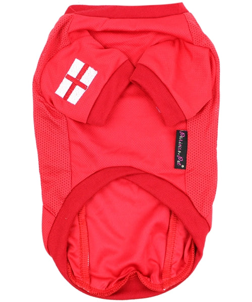 Parisian Pet Team England Jersey-White & Red