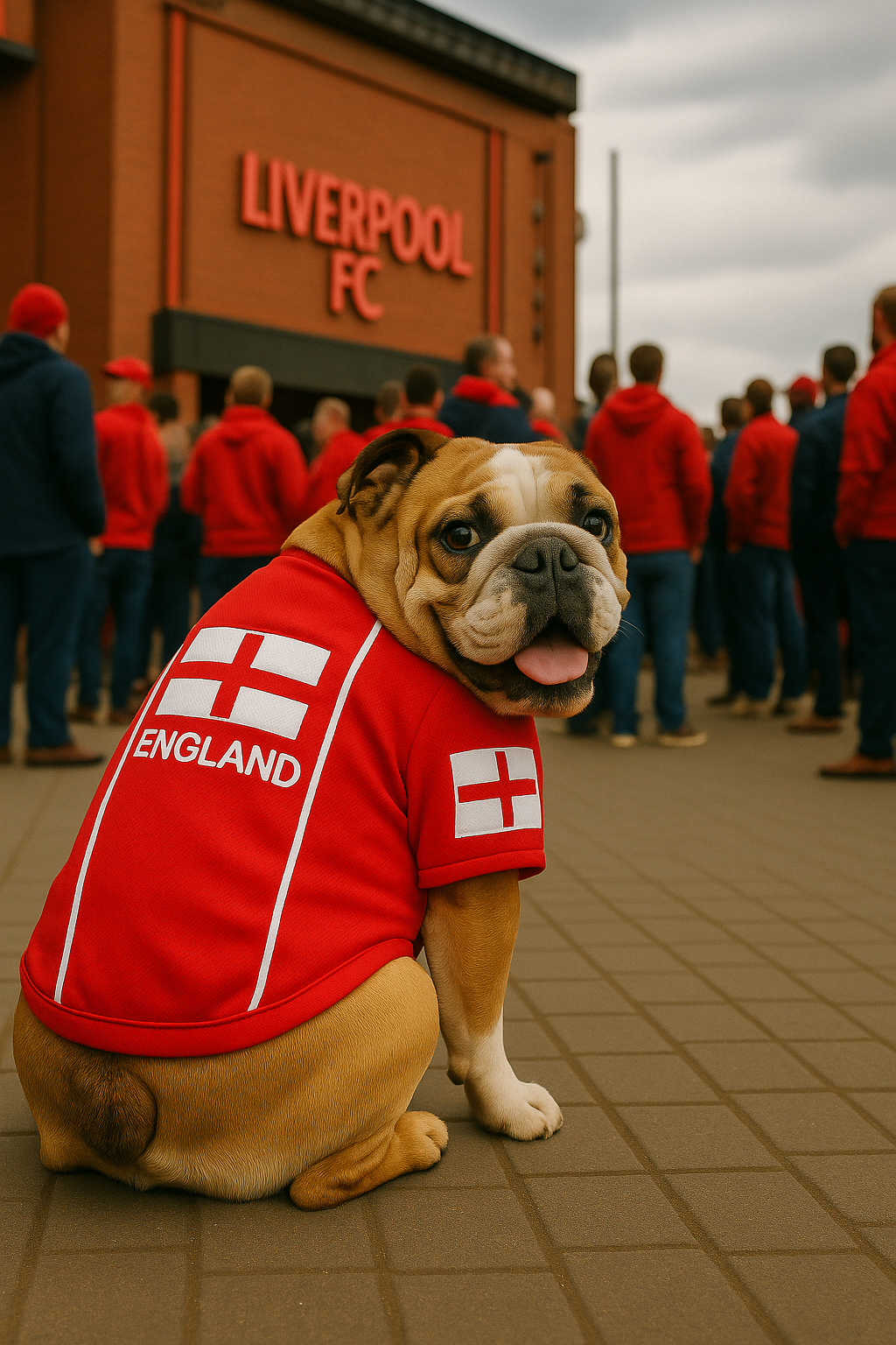 Parisian Pet Team England Jersey-White & Red