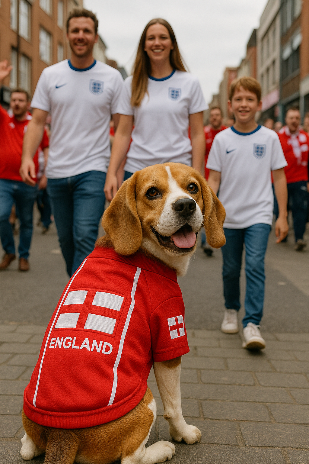 Parisian Pet Team England Jersey-White & Red