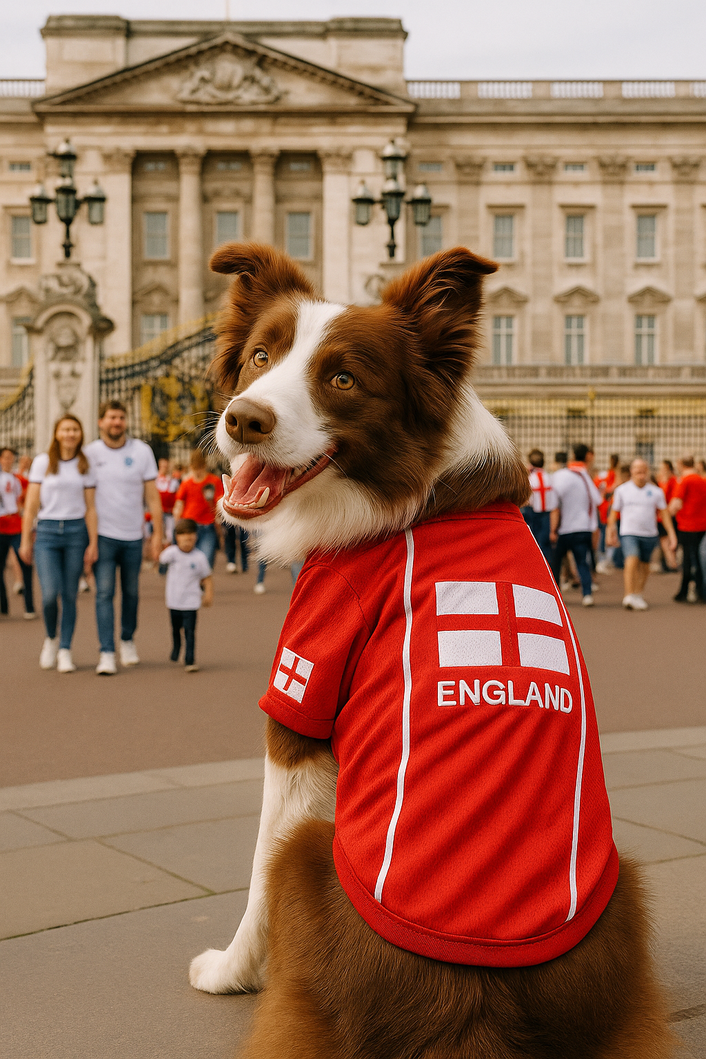 Parisian Pet Team England Jersey-White & Red