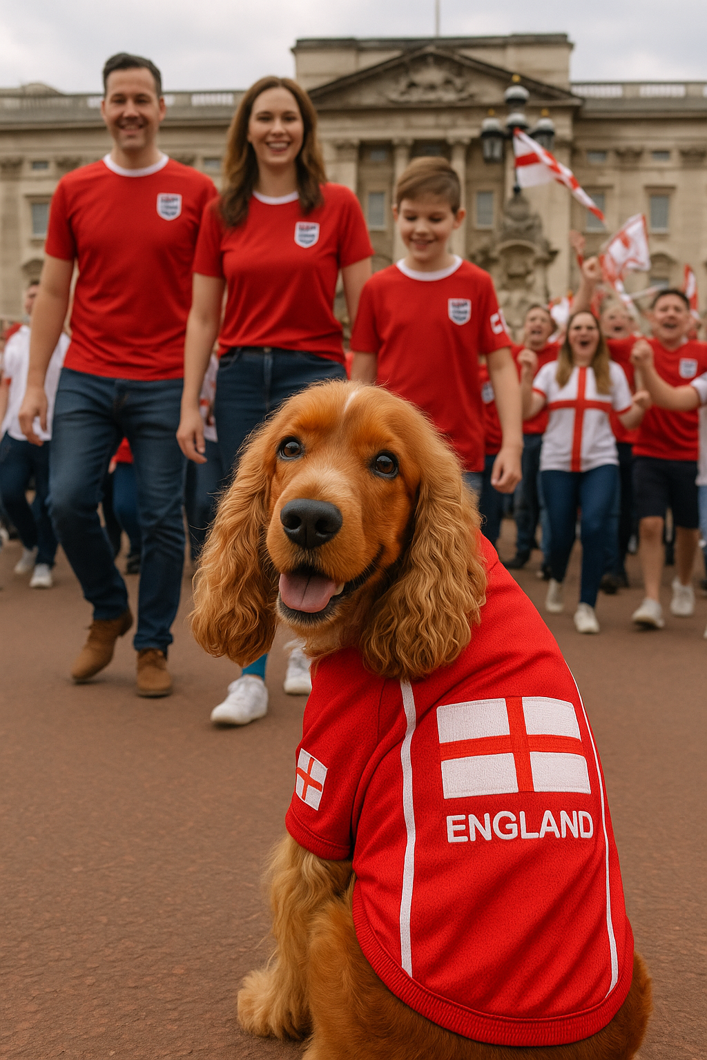 Parisian Pet Team England Jersey-White & Red