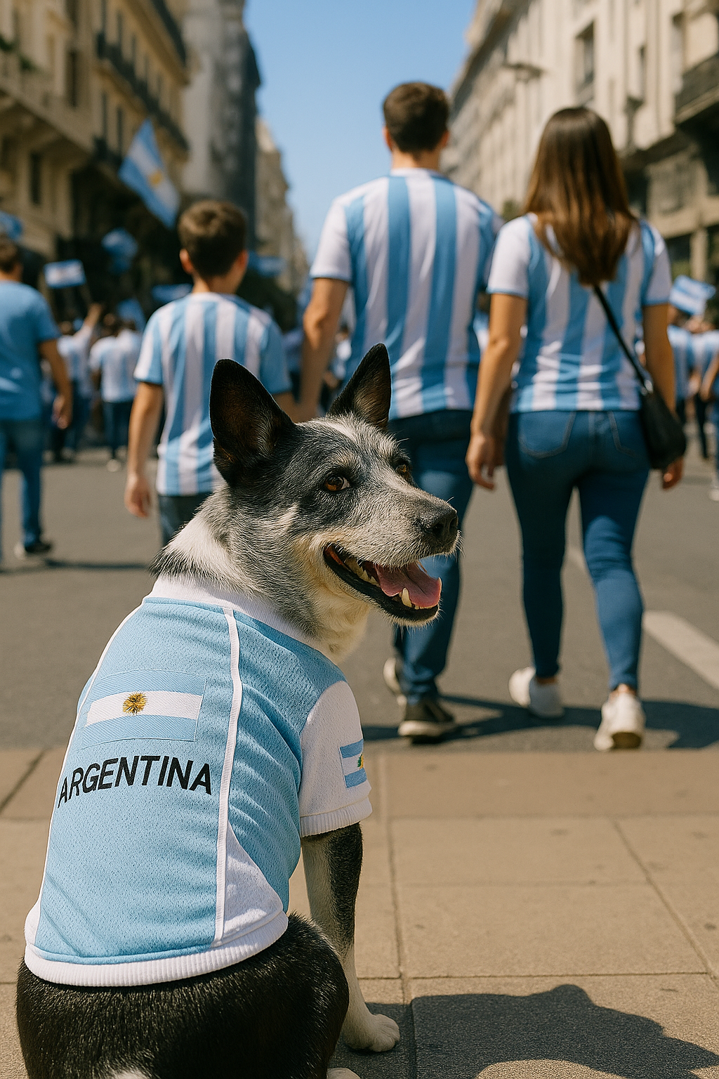 Parisian Pet Team Argentina Jersey for Dogs & Cats  Perfect Soccer Fan Apparel, Blue and White