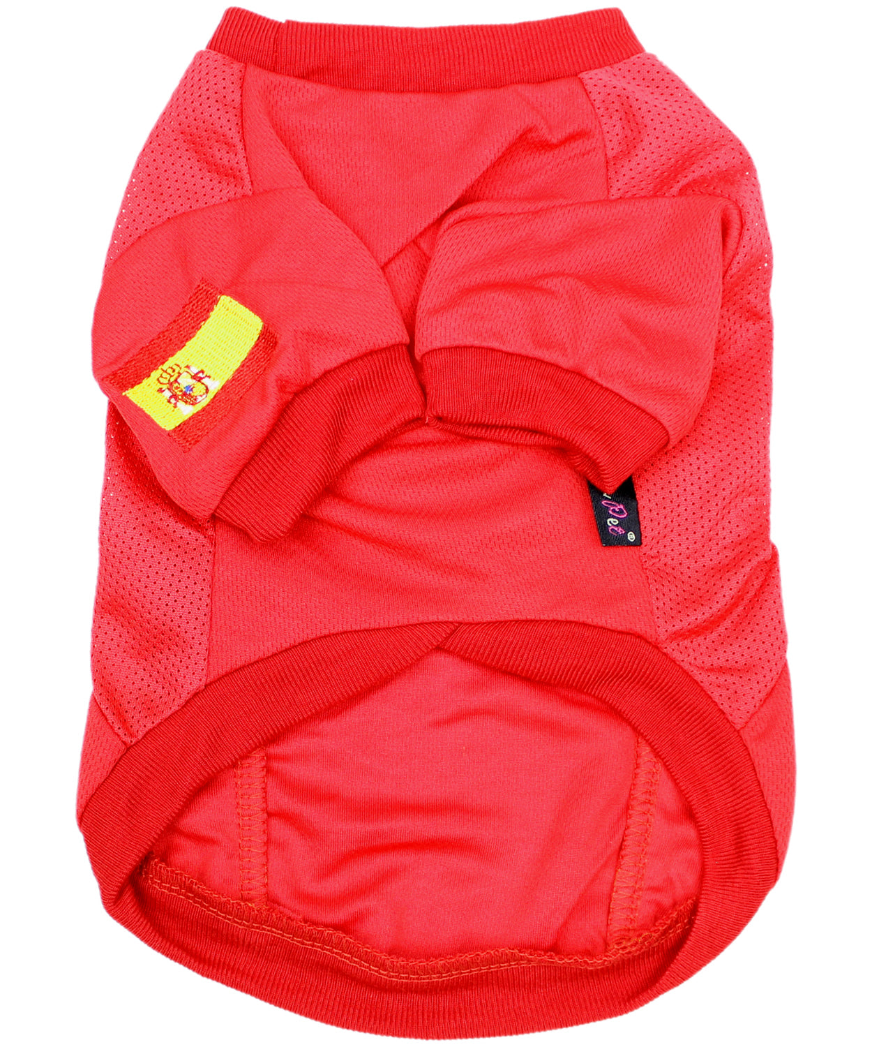 Parisian Pet Team Spain Jersey for Dogs & Cats  Spain Flag-Inspired Pet Outfit, Soccer Fan Apparel for Dogs & Cats, Red and Yellow Stripes