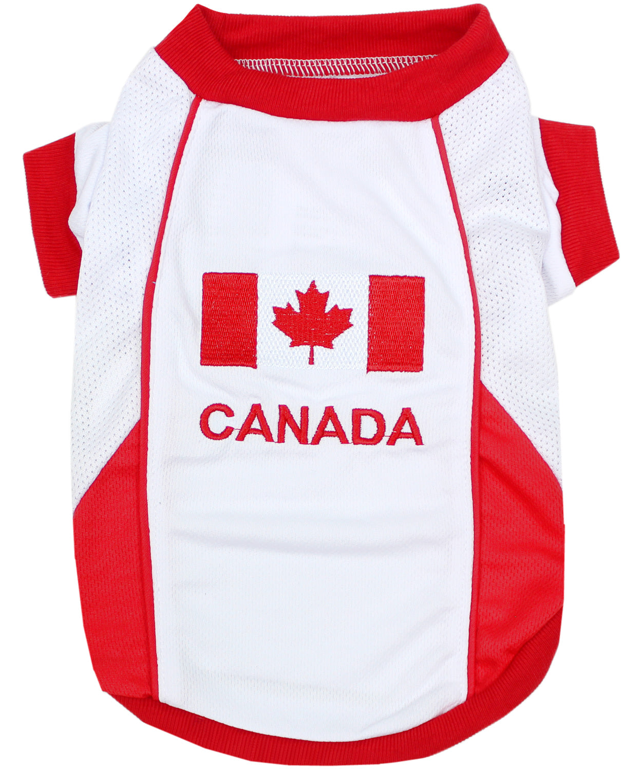 Parisian Pet Team Canada Jersey for Dogs & Cats – Canada Flag-Inspired Pet Outfit, Soccer Fan Apparel for Dogs & Cats, Red and White Design