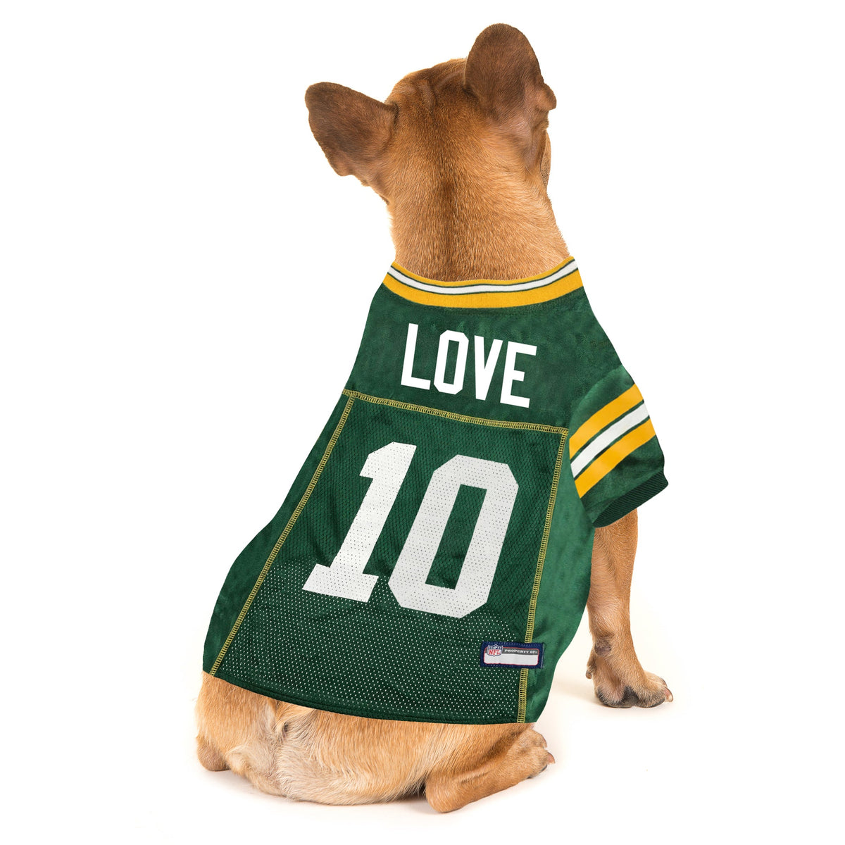 NFL Green Bay Packers Jordan Love Striped Mesh Pet Jersey