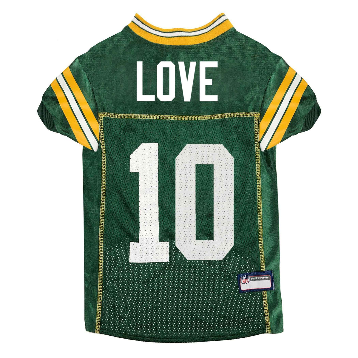 NFL Green Bay Packers Jordan Love Striped Mesh Pet Jersey