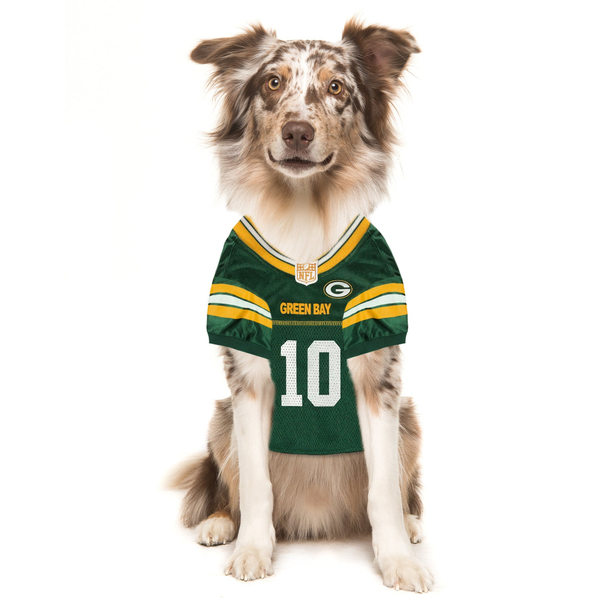 NFL Green Bay Packers Jordan Love Striped Mesh Pet Jersey