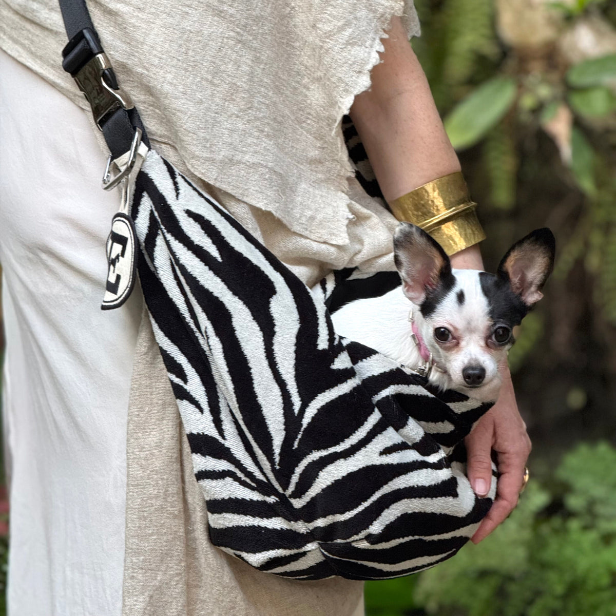 Jungle Pouch: Luxury Animalier Dog Sling | Soft Cotton Sponge