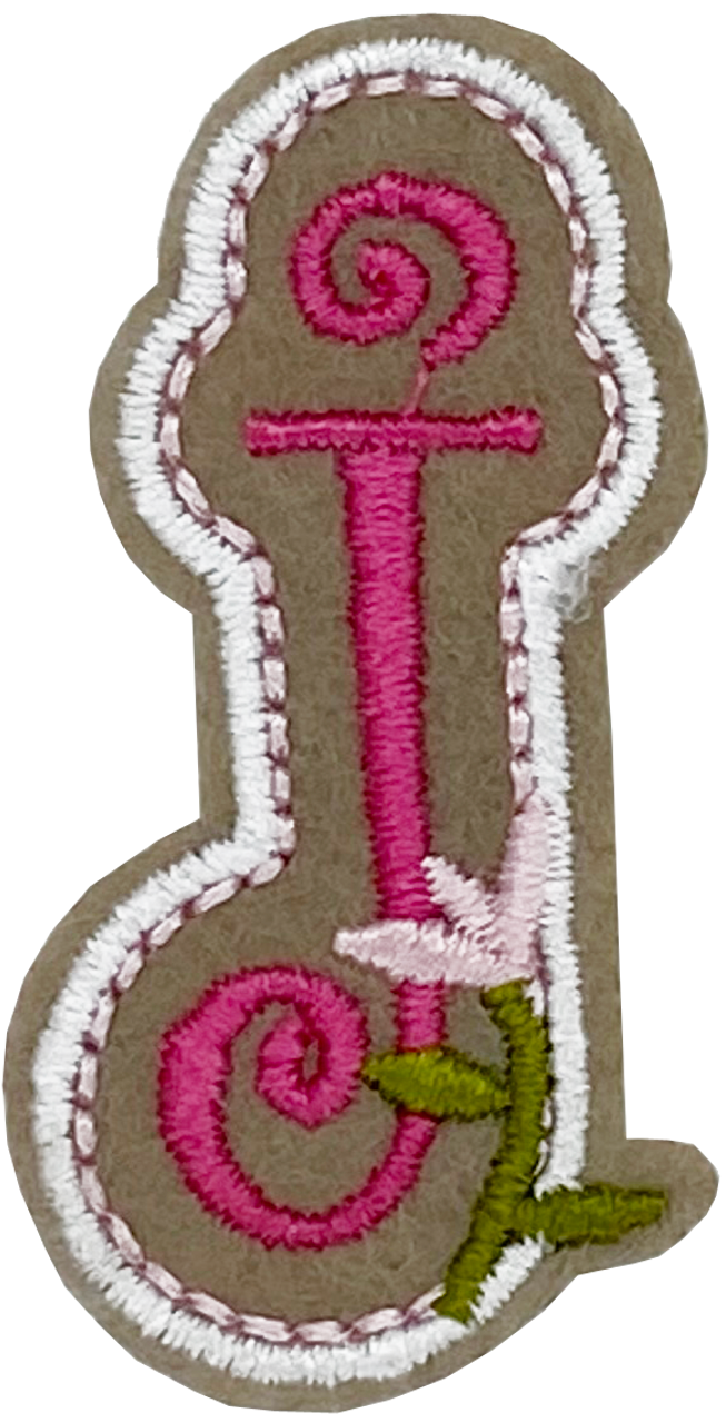 Curly Pink J- Patch