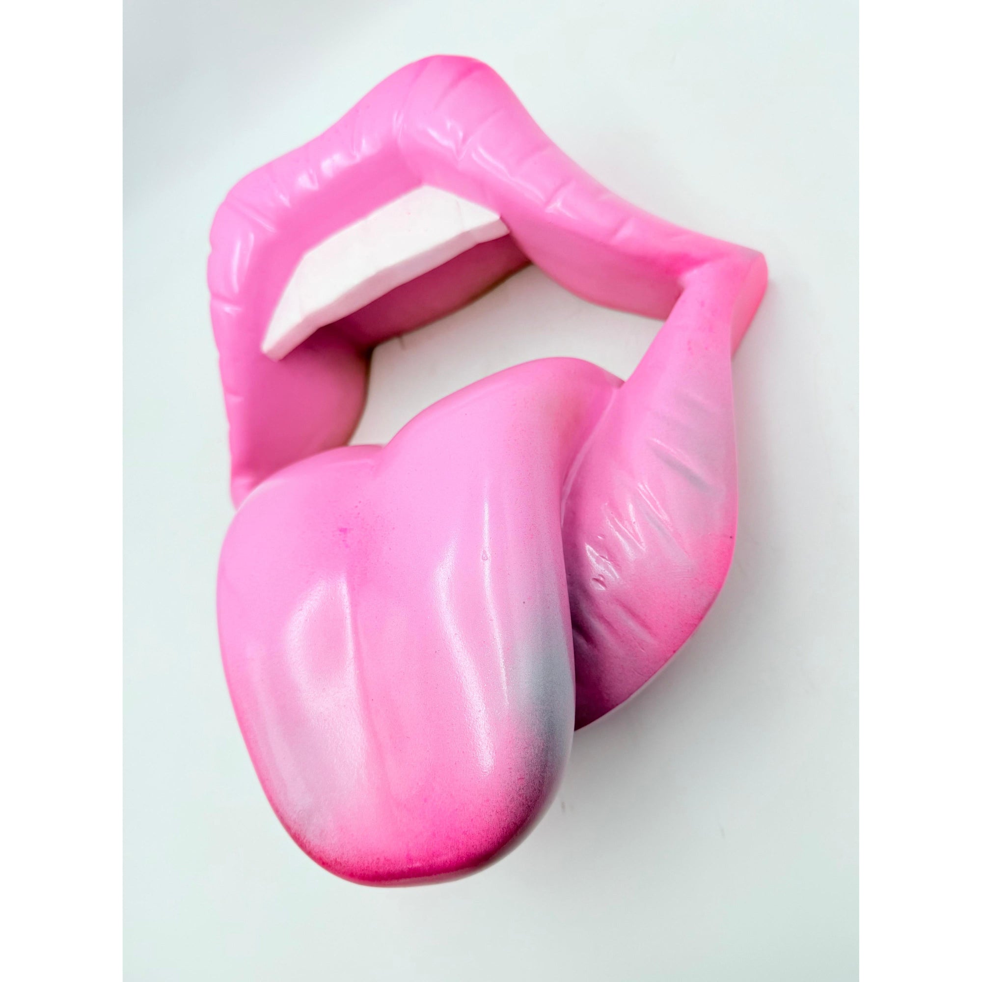 And Iconic Pink Neon Kiss Wall Sculpture