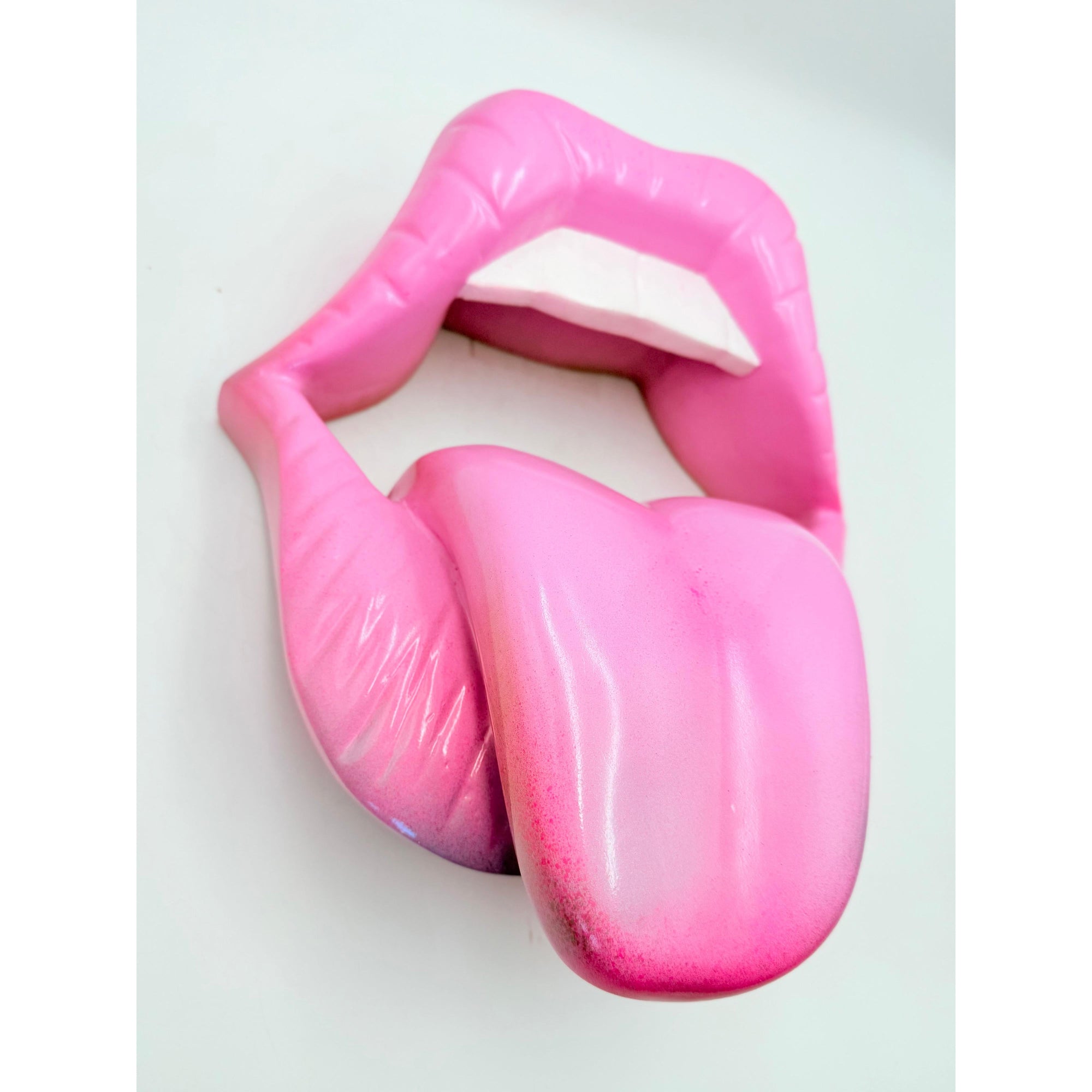 And Iconic Pink Neon Kiss Wall Sculpture