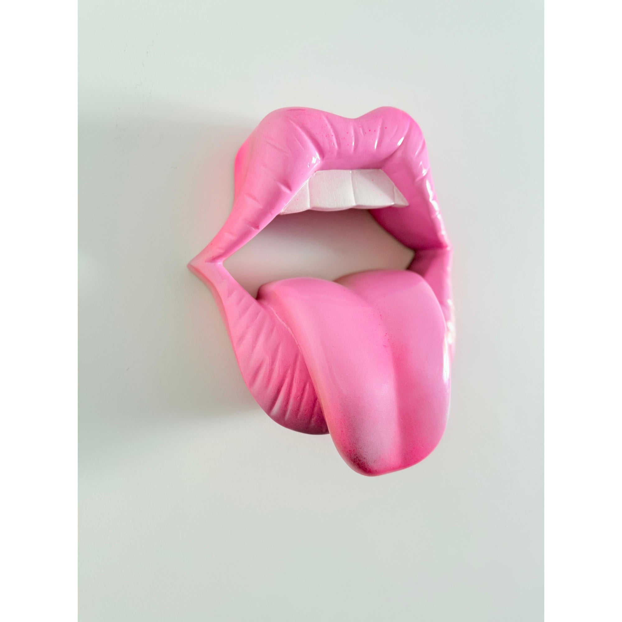 And Iconic Pink Neon Kiss Wall Sculpture