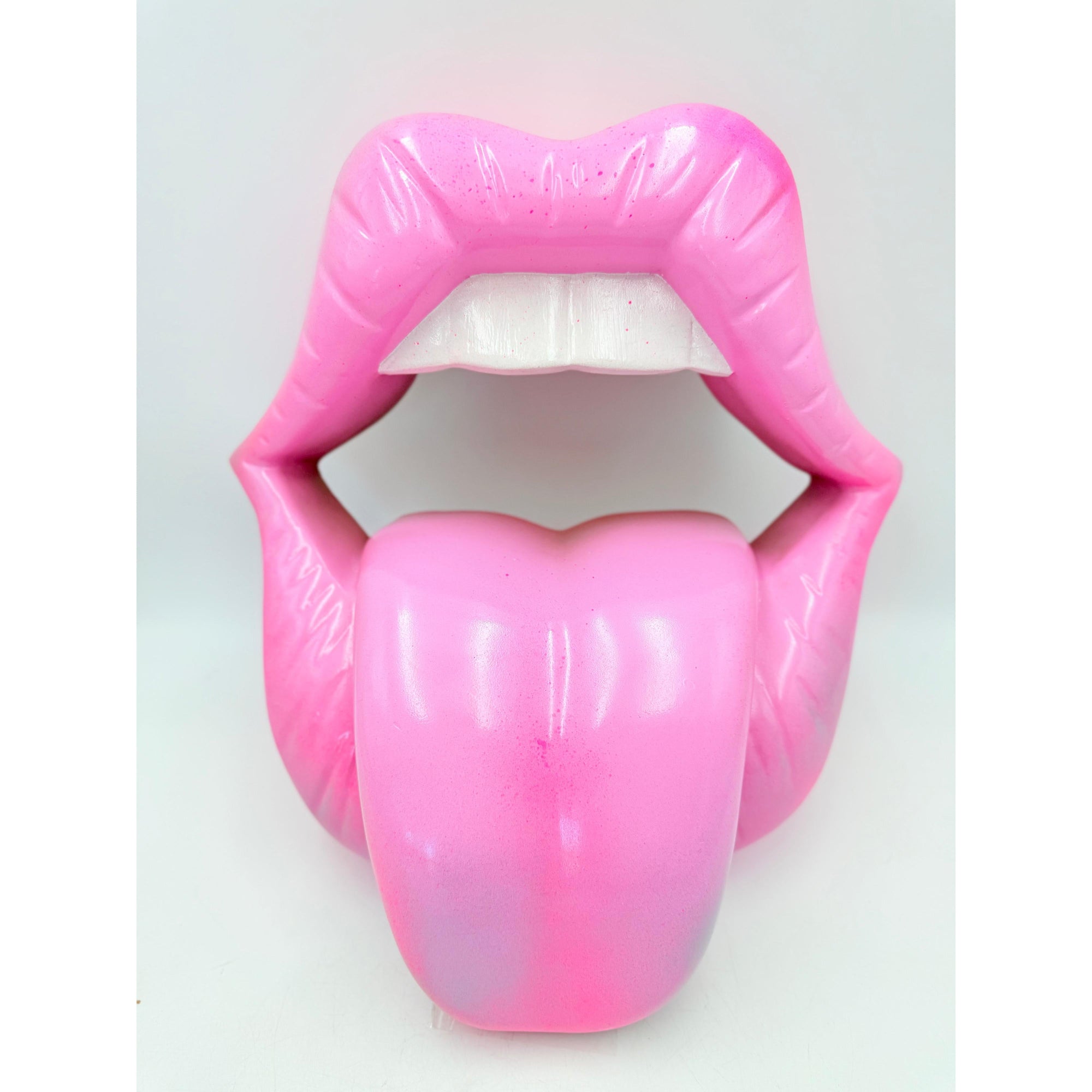 And Iconic Pink Neon Kiss Wall Sculpture