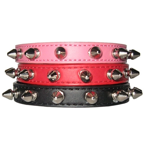 Parisian Pet Spiked Collar for Dogs & Cats – Trendy Black Dog Collar with Spikes and Studs, Comfortable and Adjustable Pet Accessory