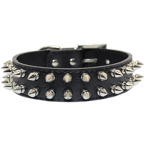 Parisian Pet Spiked Collar Black 2 Row