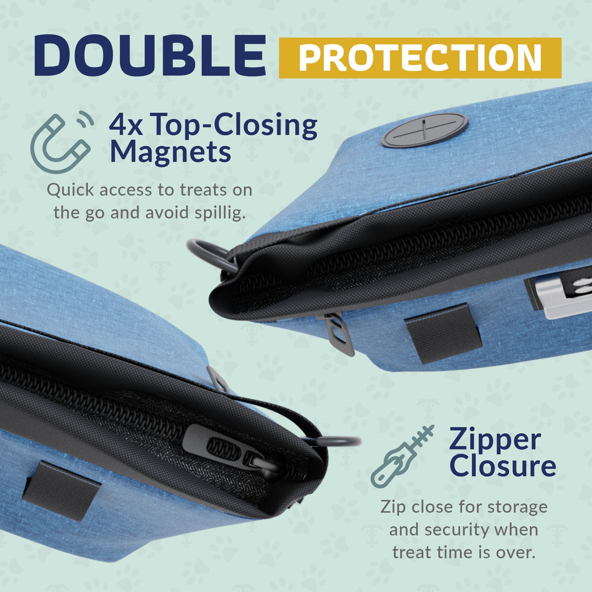 Katziela Expandable Pet Treat Pouch - Hands Free Dog Treat Pouch, Quick Access Magnet Closure - Anti Spill Dog Treat Bag - Treat Pouches for Pet Training, Adjustable Shoulder Strap & Belt Clip