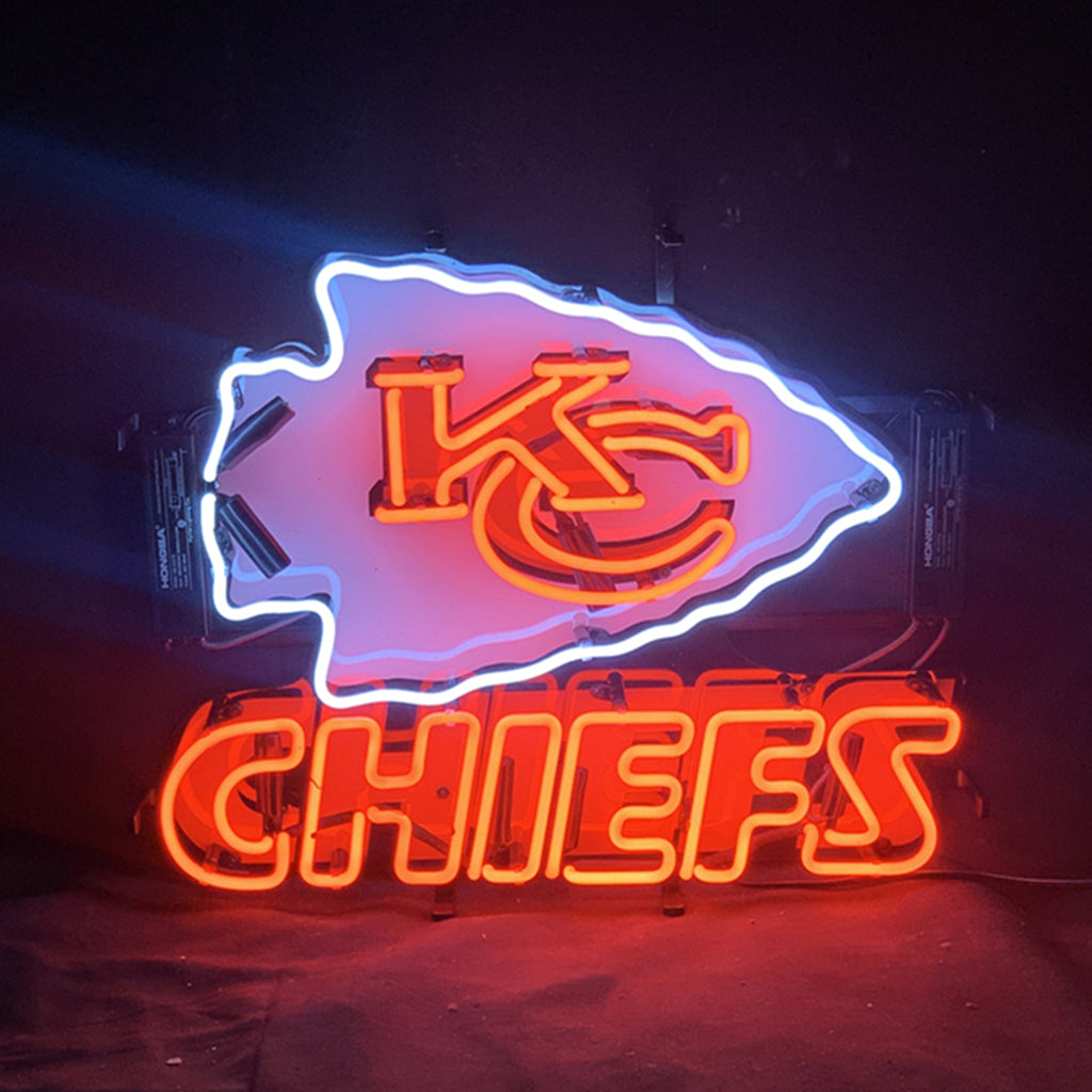Kansas City Chiefs Acrylic Logo Real Glass Neon Sign