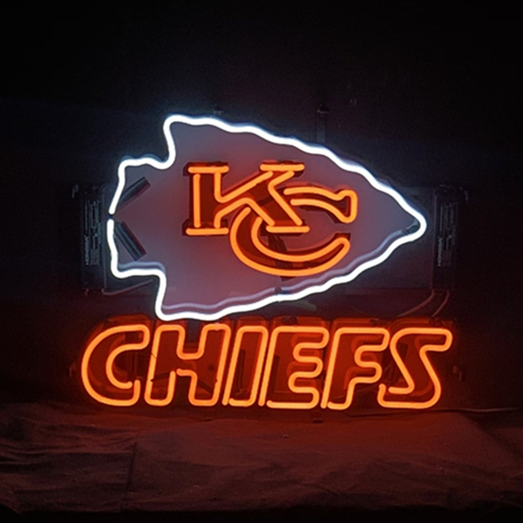 Kansas City Chiefs Acrylic Logo Real Glass Neon Sign