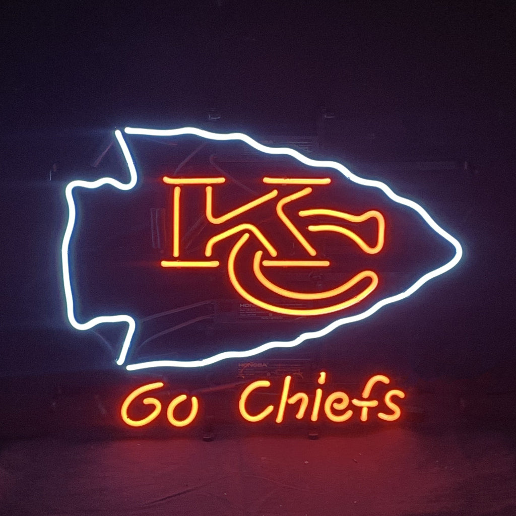 Kansas City Go Chiefs Real Glass Neon Sign