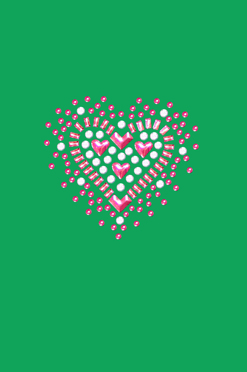 Pink Austrian crystal Heart Bandanna