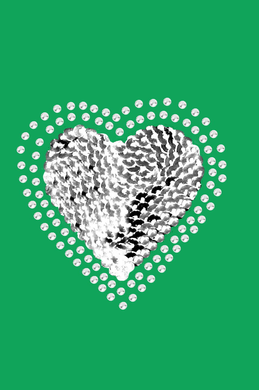 Sequin Silver Heart Bandanna