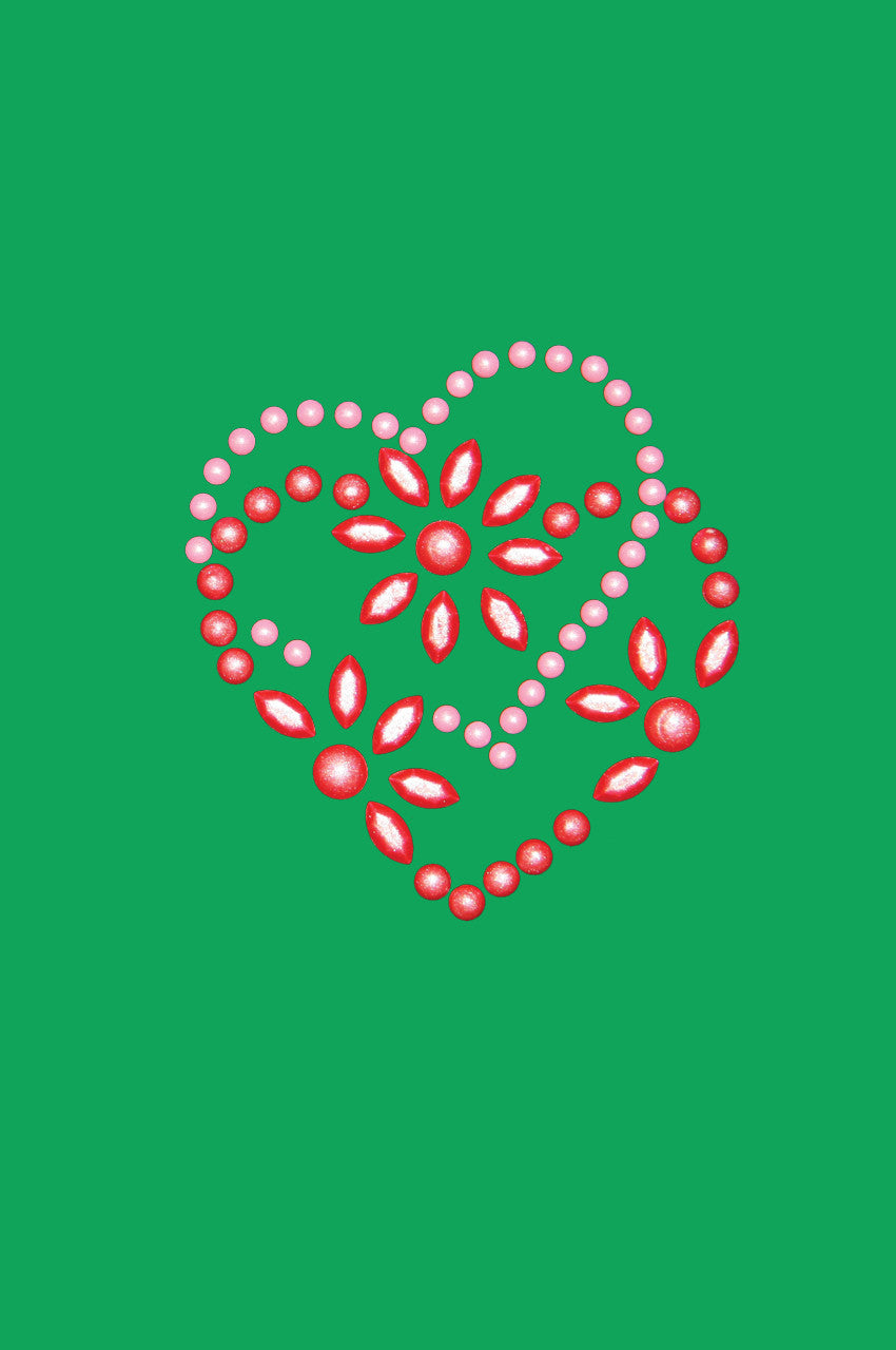 Pink & Red Flower Heart Bandanna