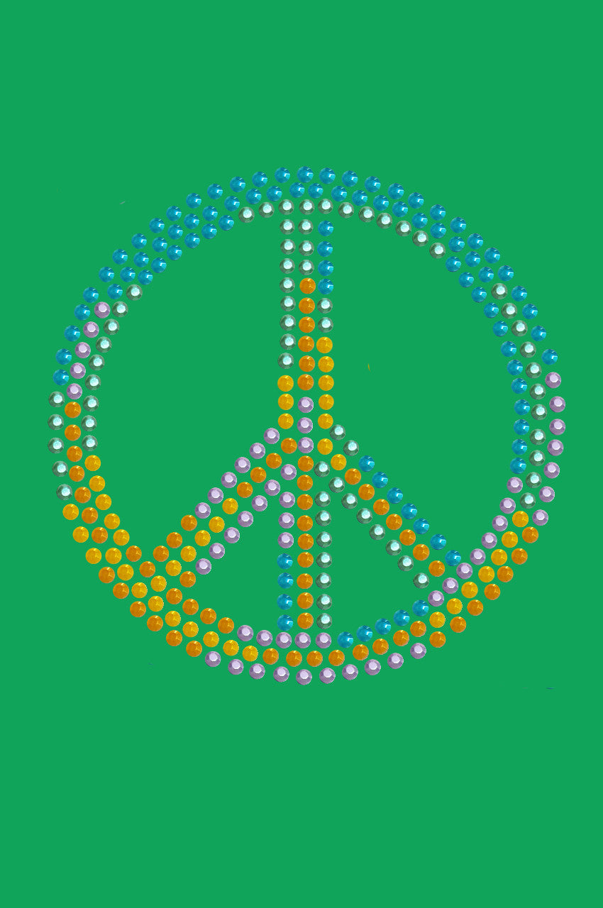 Peace Sign (Blue, Orange, Yellow, & Green) - Bandanna