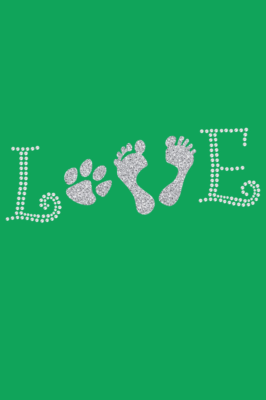 Love with Paw & Feet - Bandanna