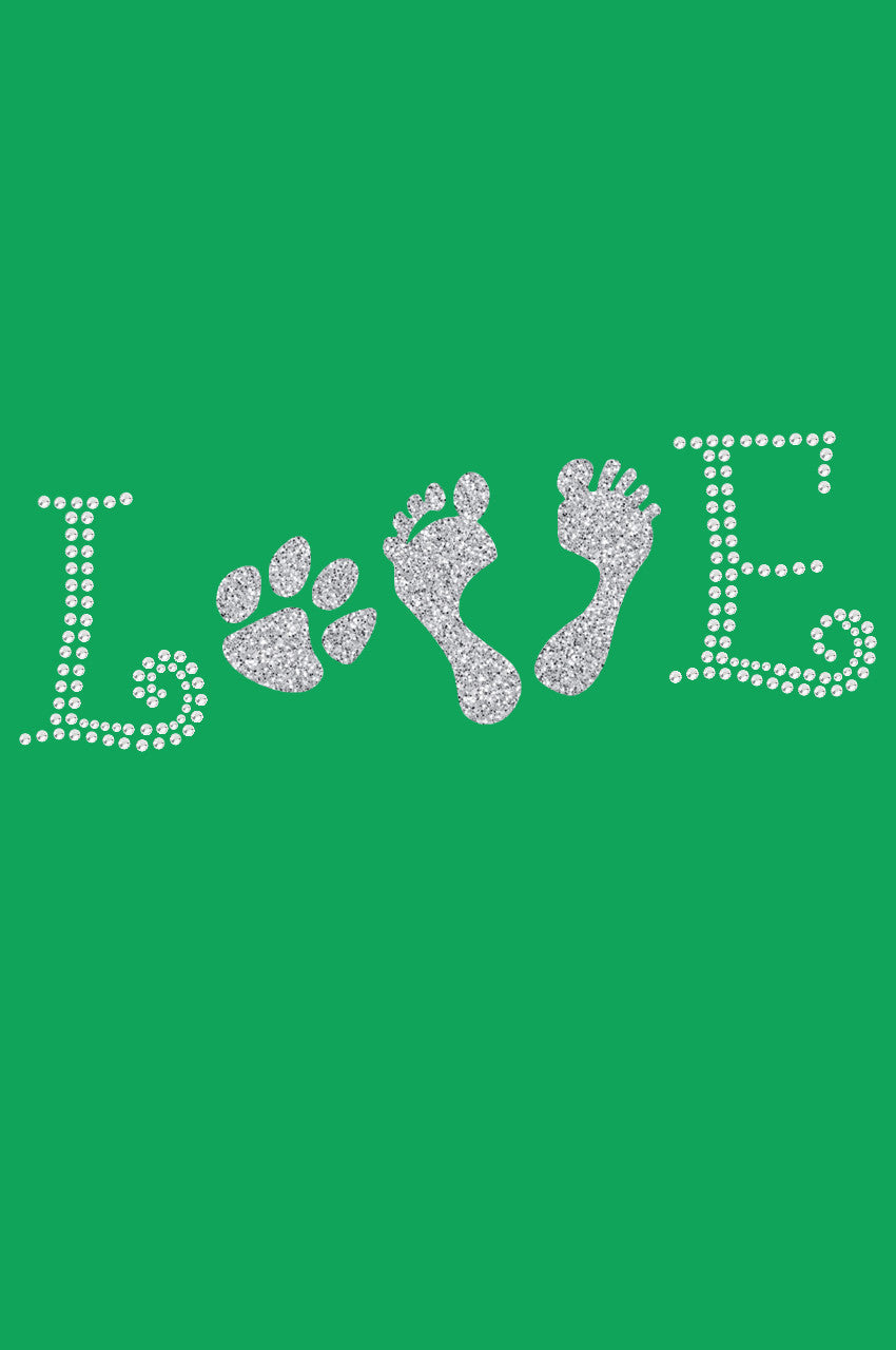 Love with Paw & Feet - Bandanna