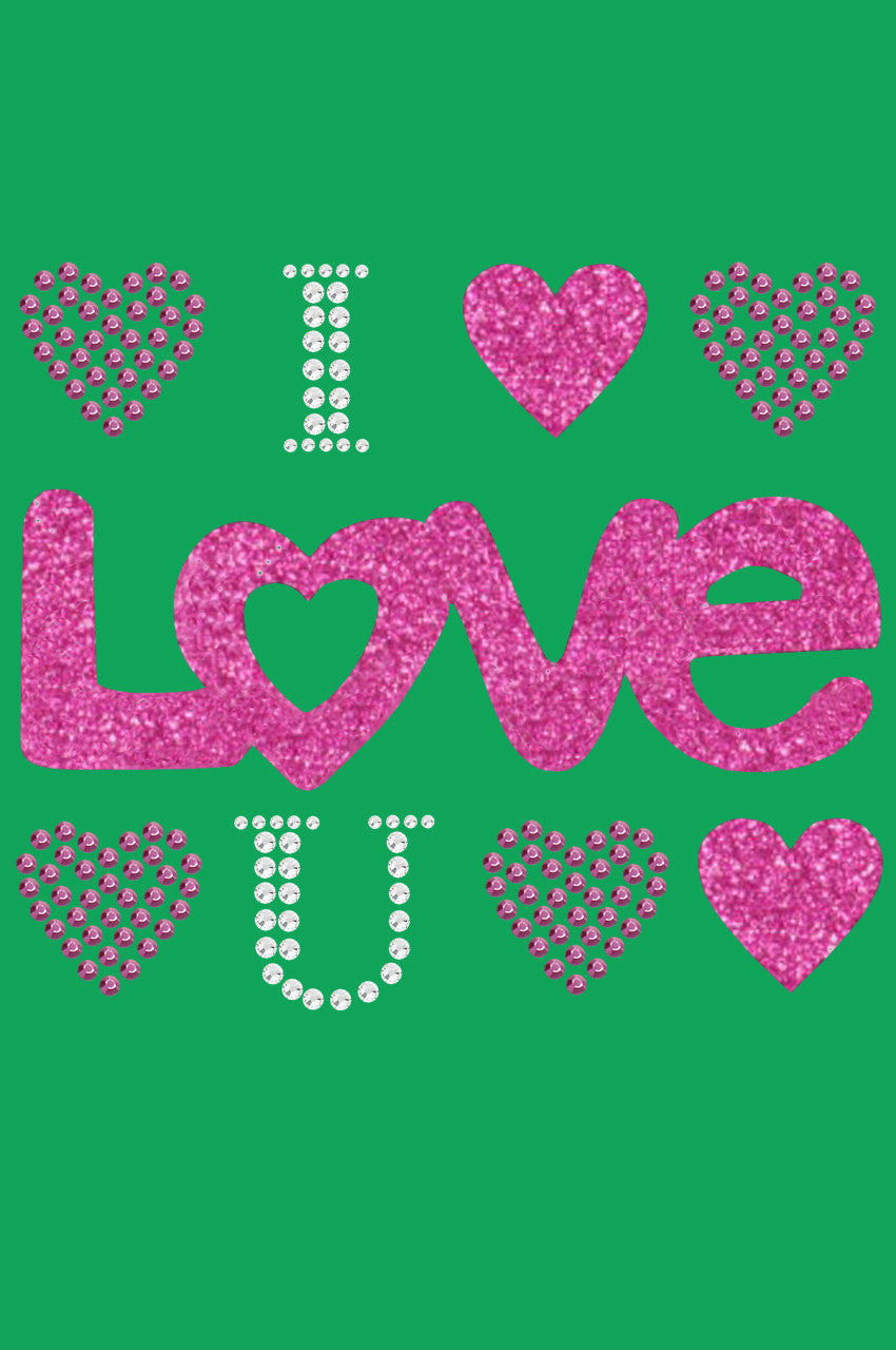 I Love You (Pink Glitter) Bandanna