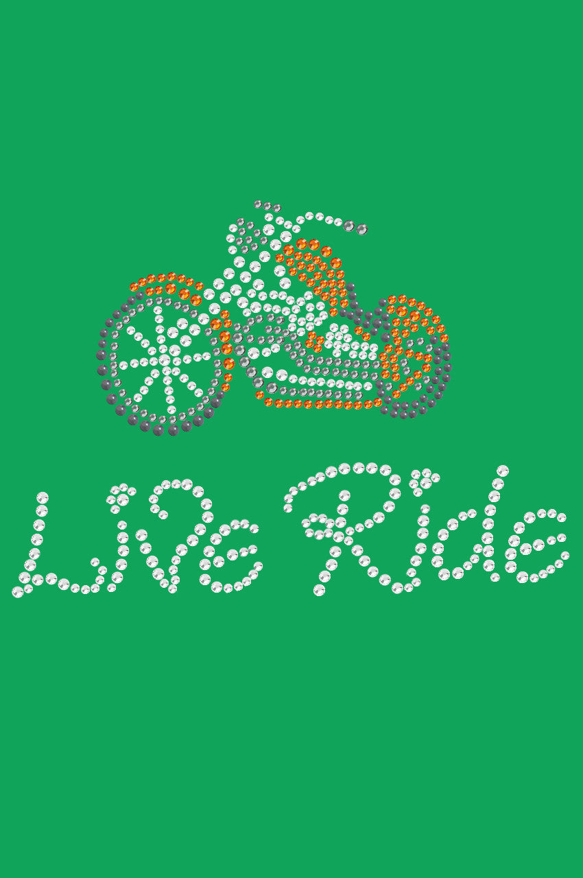 Live - Ride - (Orange) Motorcycle - Bandanas