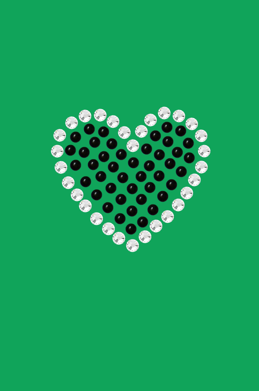 Black Rhinestone Heart Bandanna