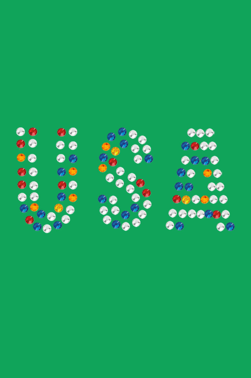 USA - Multicolor Rhinestones - Bandanna