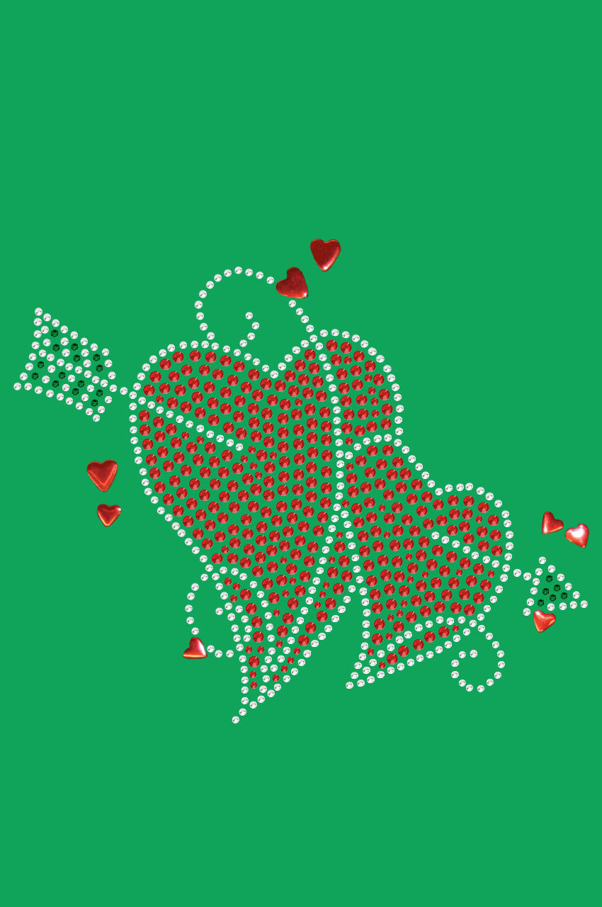 Red Rhinestone Hearts with Arrow Bandanna