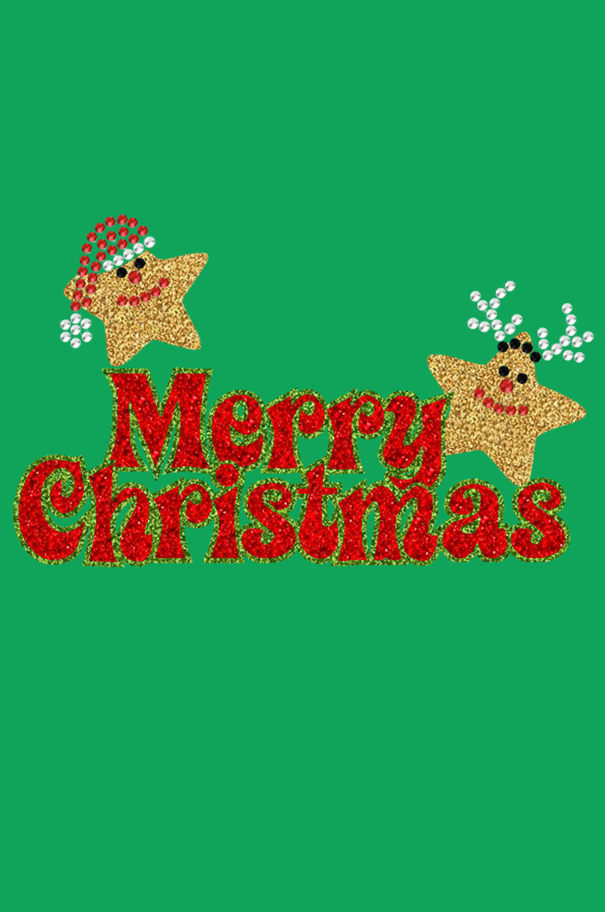 Merry Christmas Glitter Stars - Bandana
